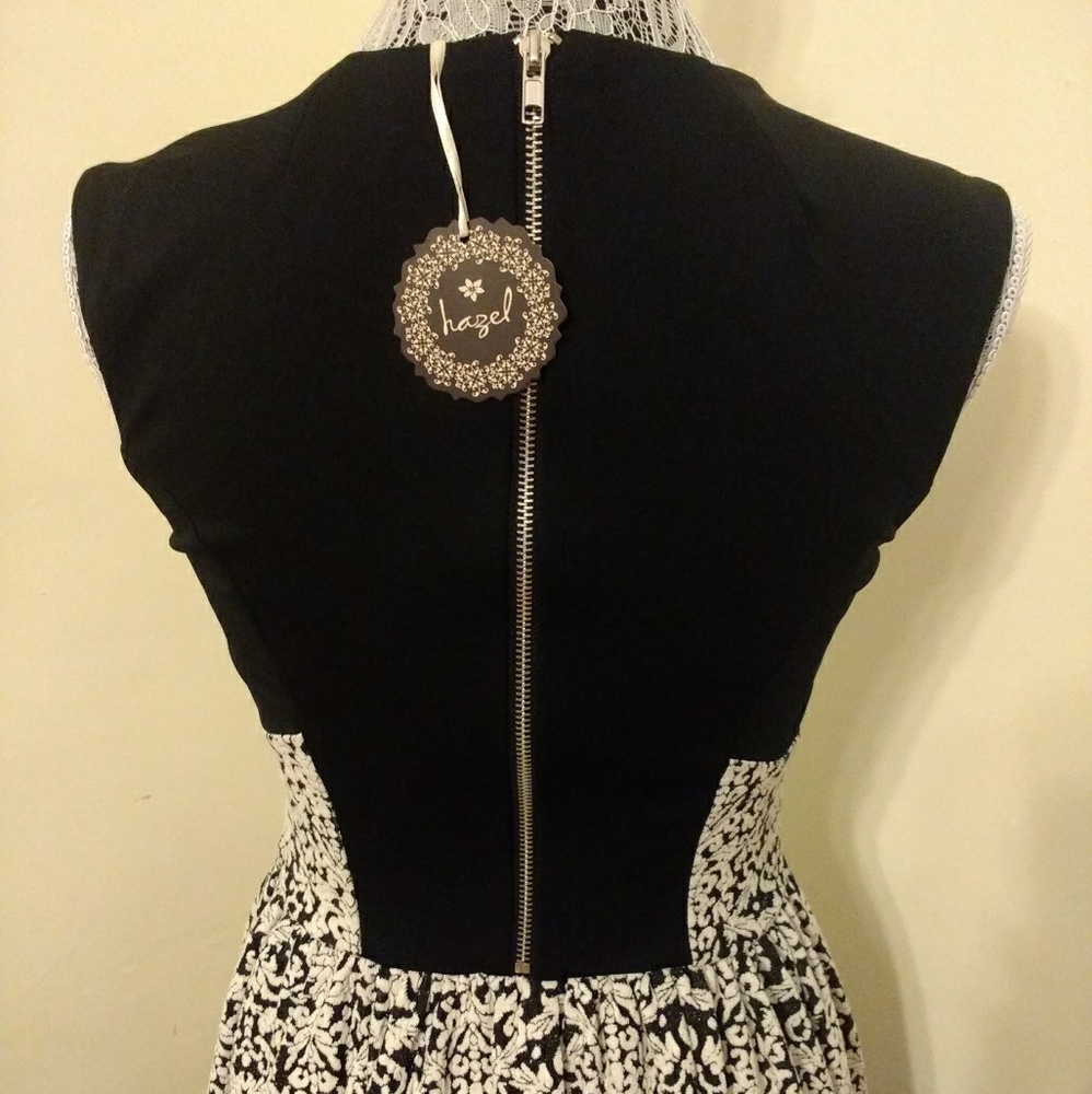 Colorblock Black & Lace Pattern Dress - Picture 8 of 8